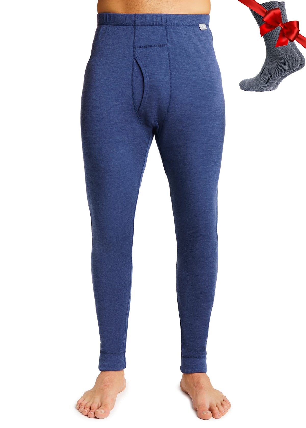 100% Merino Wool Base Layer Mens Pants - Thermal Underwear Long Johns