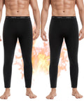 SIMIYA 2 Pack Men's Thermal Underwear Bottoms Fleece Lined Long Johns Pants