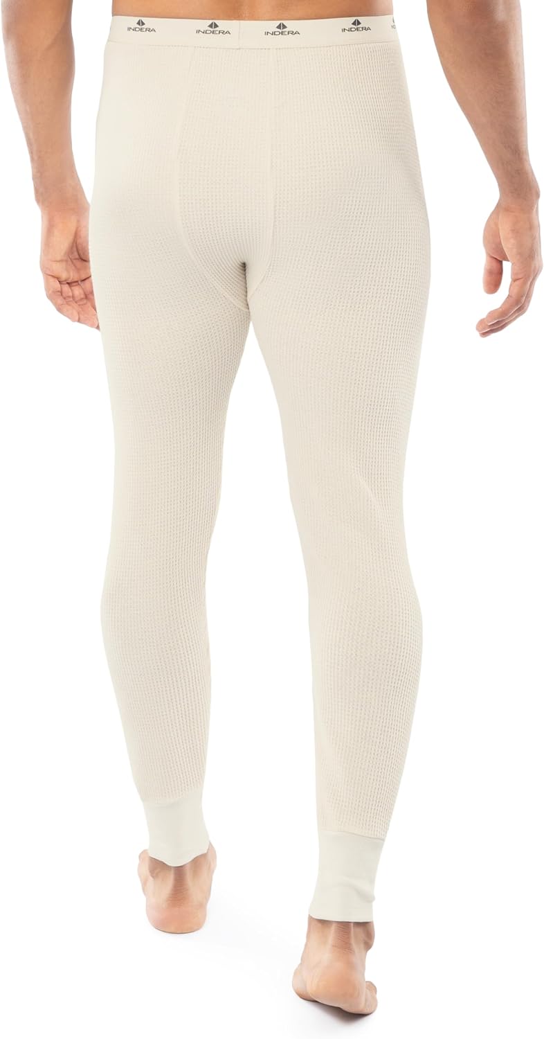 Indera Men's Heavyweight Cotton Waffle Long Johns Thermal Underwear Bottom