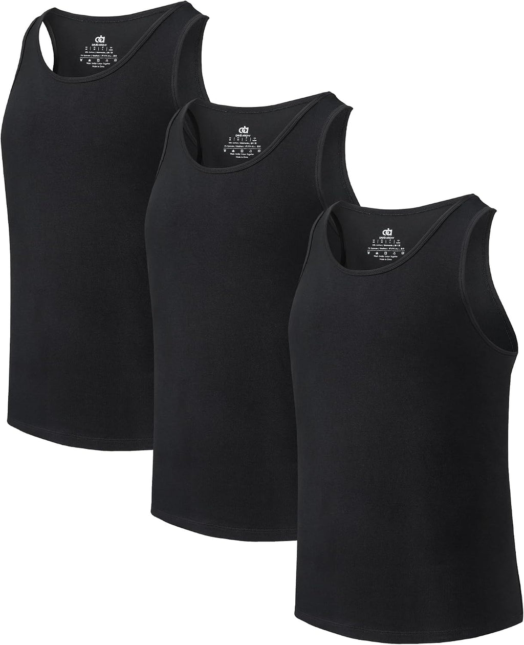 DAVID ARCHY Men's Tank Top Undershirts Moisture-Wicking A-Shirt for Men
