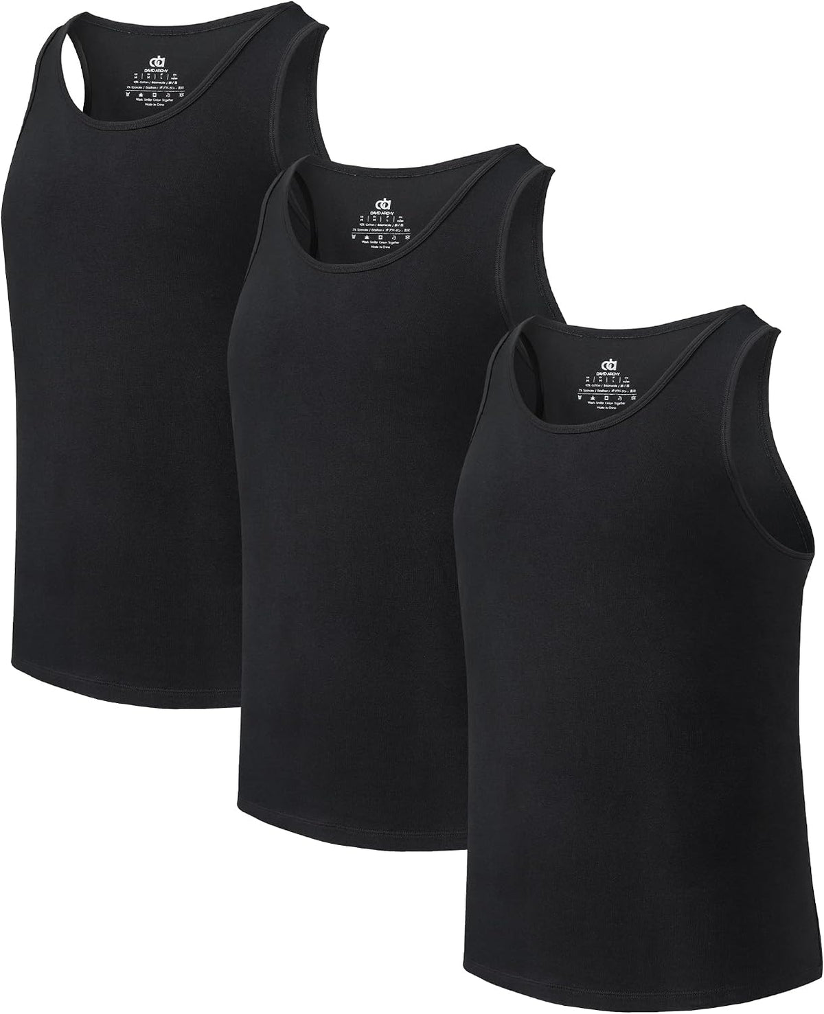 DAVID ARCHY Men's Tank Top Undershirts Moisture-Wicking A-Shirt for Men