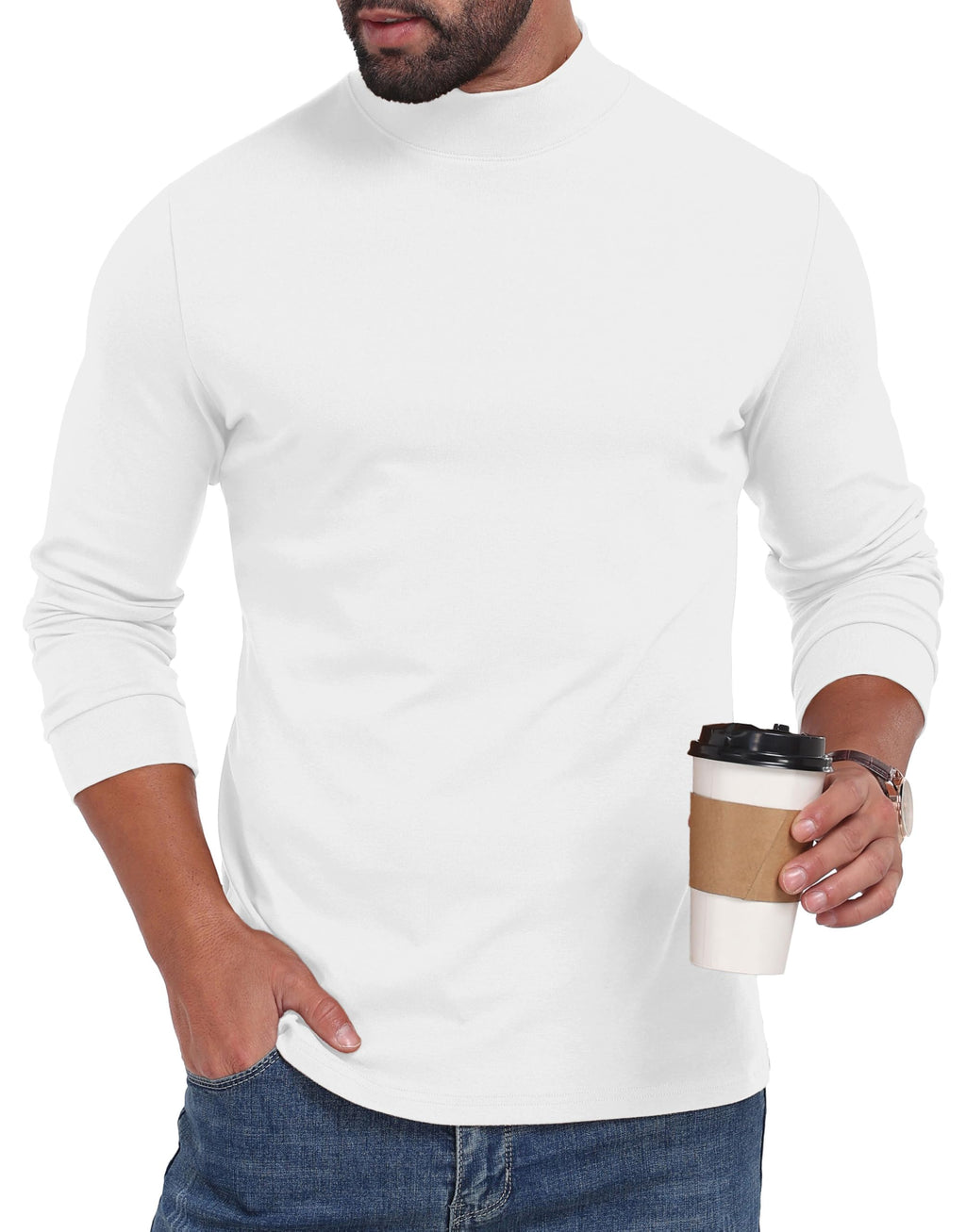 Sailwind Mens Mock Turtleneck Shirt Cotton Thermal Undershirt Pullover