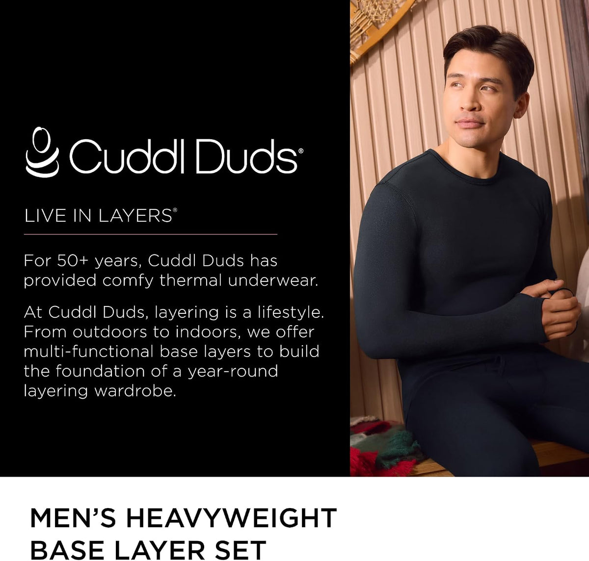 Cuddl Duds Heavyweight 2 Piece Sets Base Layer Thermal Underwear for Men