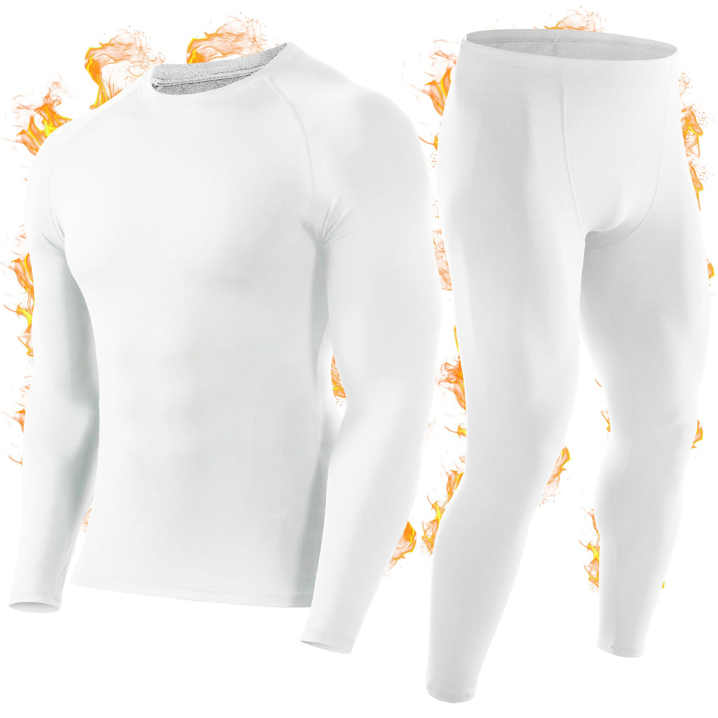 Roadbox Thermal Underwear for Men, Fleece Lined Long Johns Base Layer Set