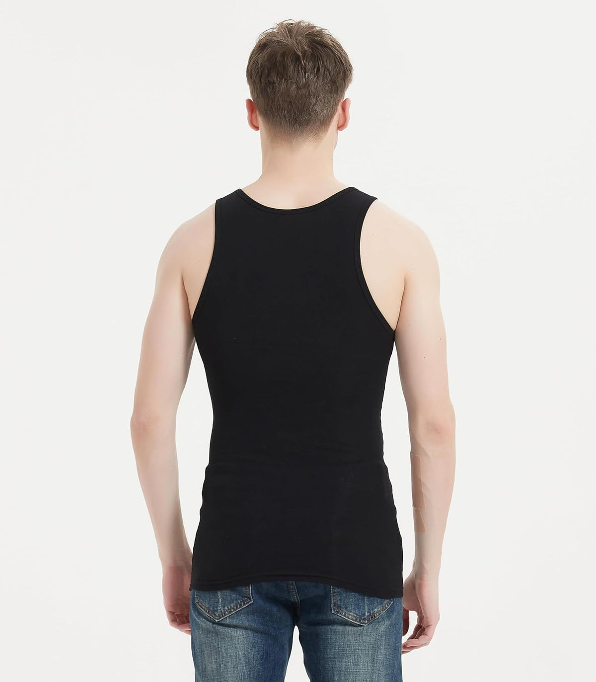 Comfneat Men's 6-Pack Tight Fit Tank Tops Stretchy Cotton Undershirts