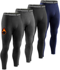Dalavch 4 Pack Men's Thermal Compression Pants Fleece Lined Leggings