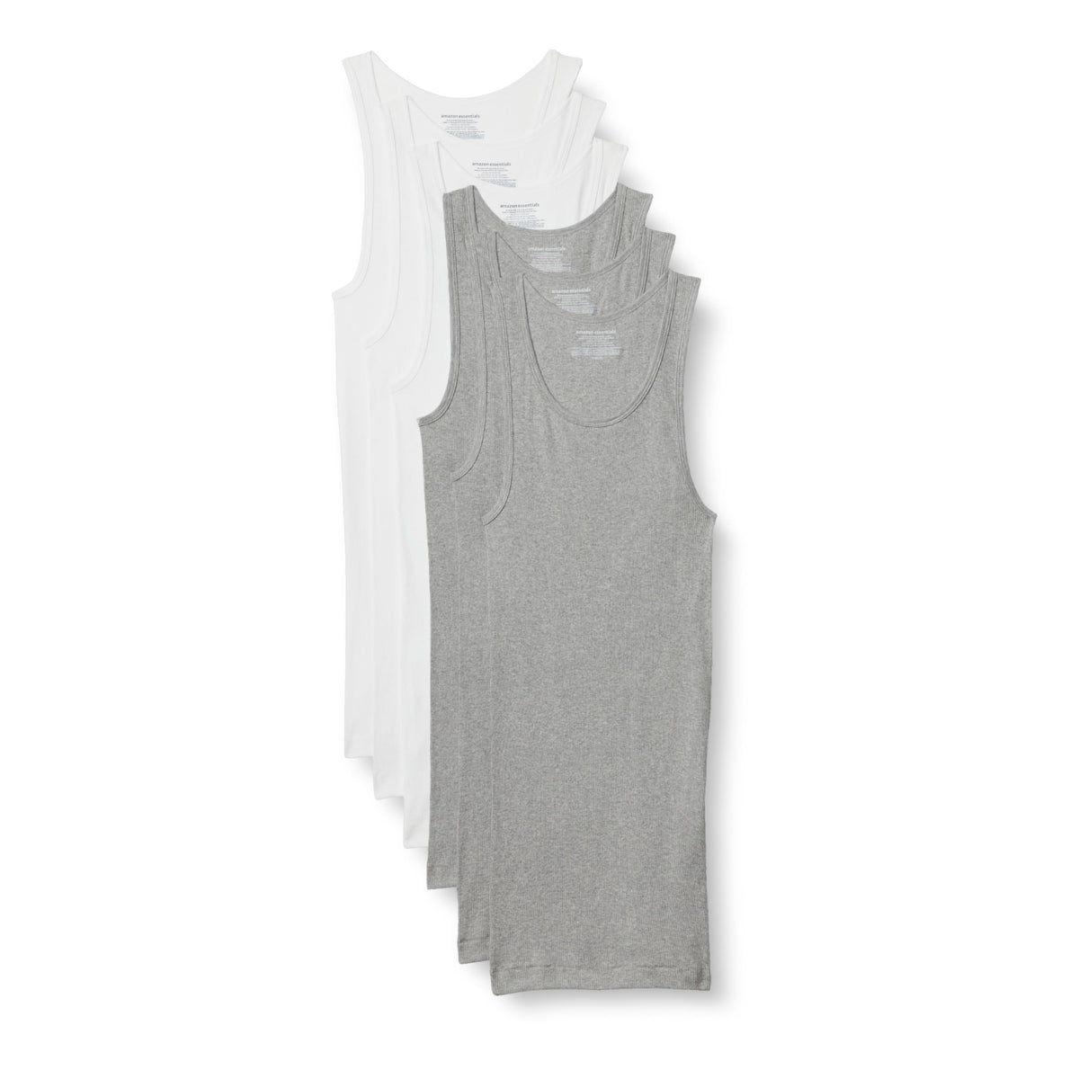 Amazon Essentials Men's Lightweight Breathable Cotton Slim Fit Tank Undershirts, Pack of 6