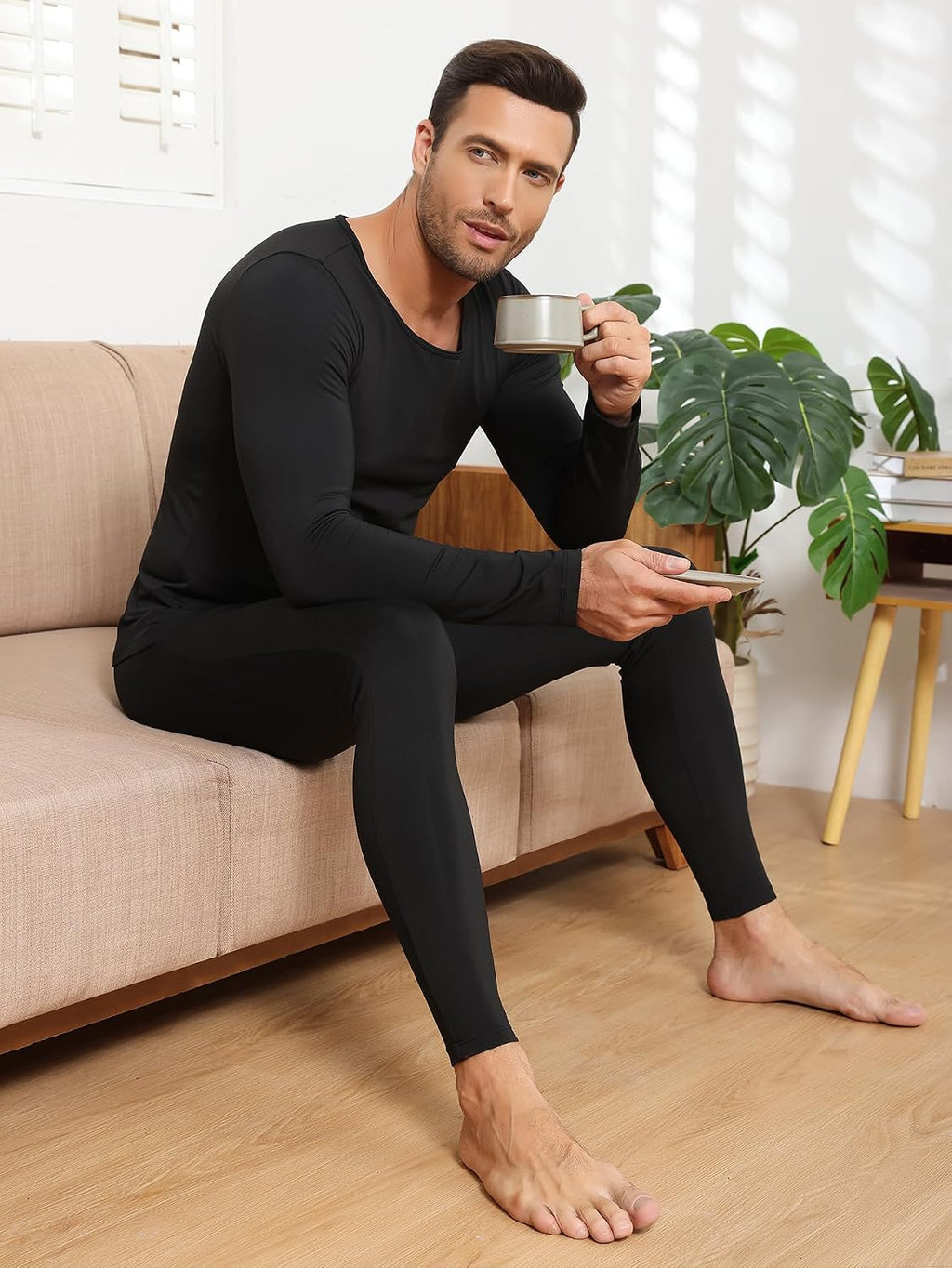 Thermal Underwear for Men Long Johns Fleece Lined Soft and Warm Set Base Layer for Cold Weather