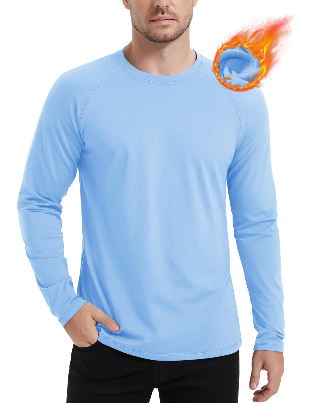 MAGCOMSEN Men's Thermal Shirt Fleece Lined Long Sleeve Athletic Base Layer Workout Top