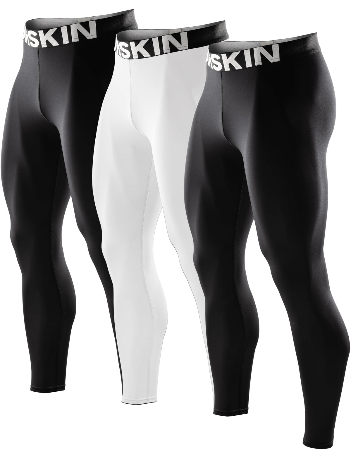 DRSKIN Men’s Compression Pants (5/4/3 Pack) Quick Dry Tights Leggings Sports Baselayer Running Gym Workout