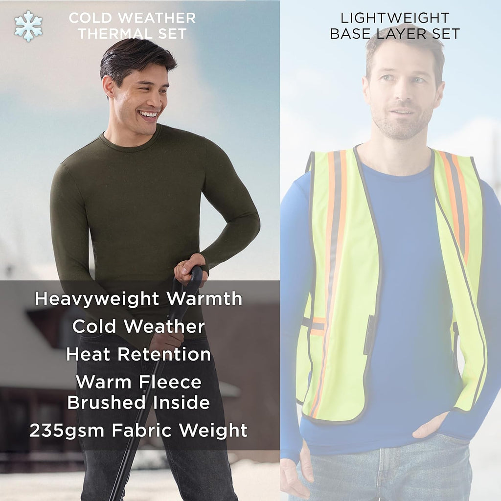 Cuddl Duds Heavyweight 2 Piece Sets Base Layer Thermal Underwear for Men