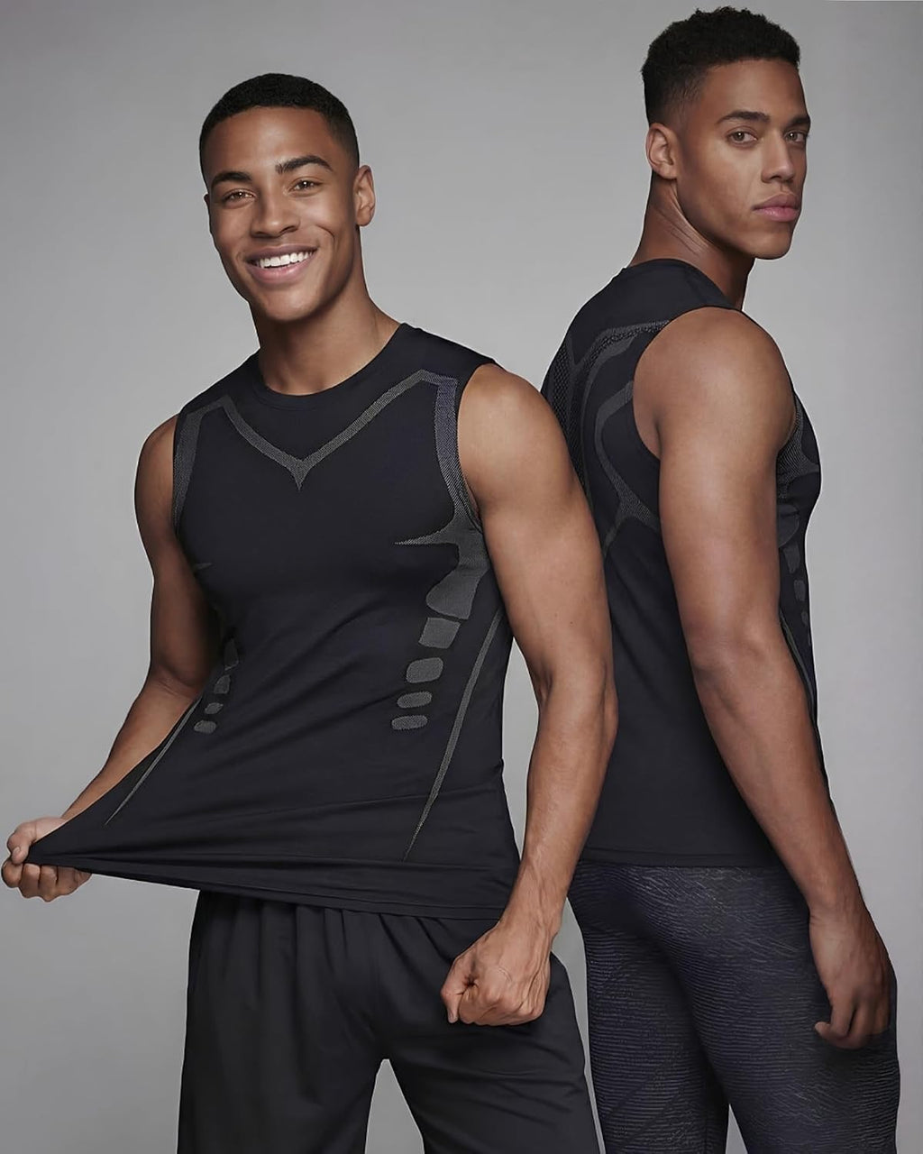 5 Pack Mens Sleeveless Workout Tank Tops Dry Fit Athletic Muscle Tee Shirts Black &White Undershirts for Gym, Running