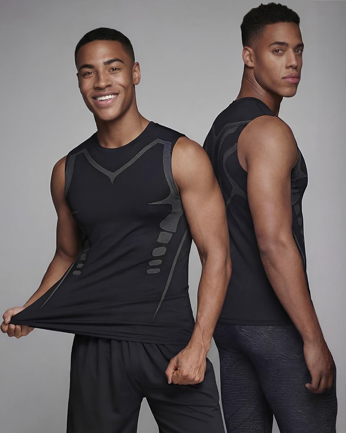 5 Pack Mens Sleeveless Workout Tank Tops Dry Fit Athletic Muscle Tee Shirts Black &White Undershirts for Gym, Running