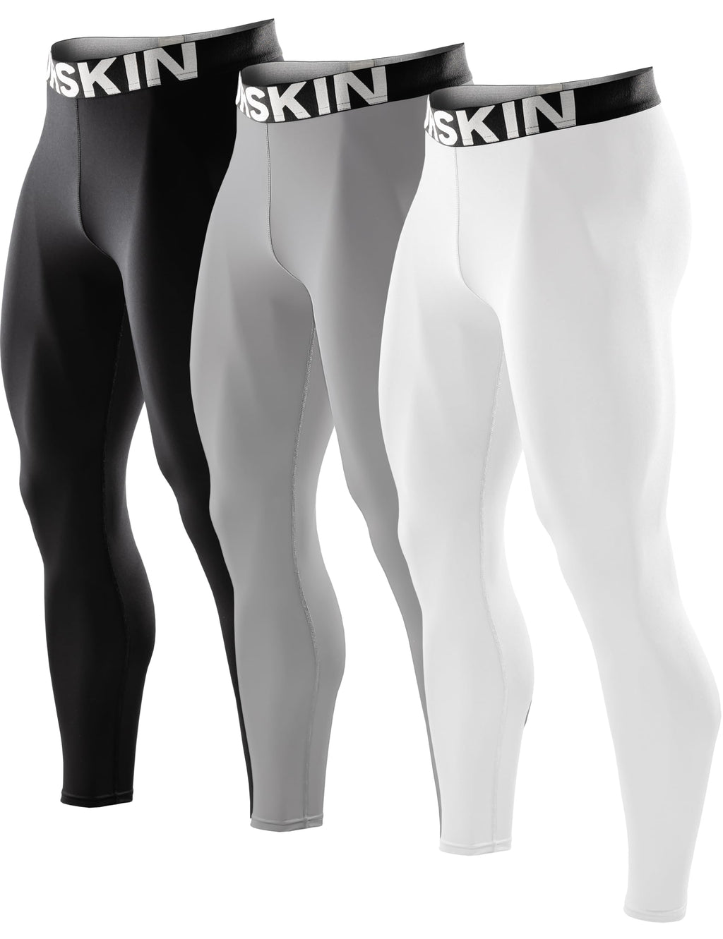 DRSKIN Men’s Compression Pants (5/4/3 Pack) Quick Dry Tights Leggings Sports Baselayer Running Gym Workout