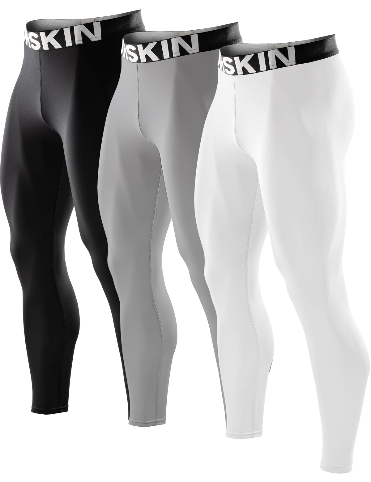 DRSKIN Men’s Compression Pants (5/4/3 Pack) Quick Dry Tights Leggings Sports Baselayer Running Gym Workout