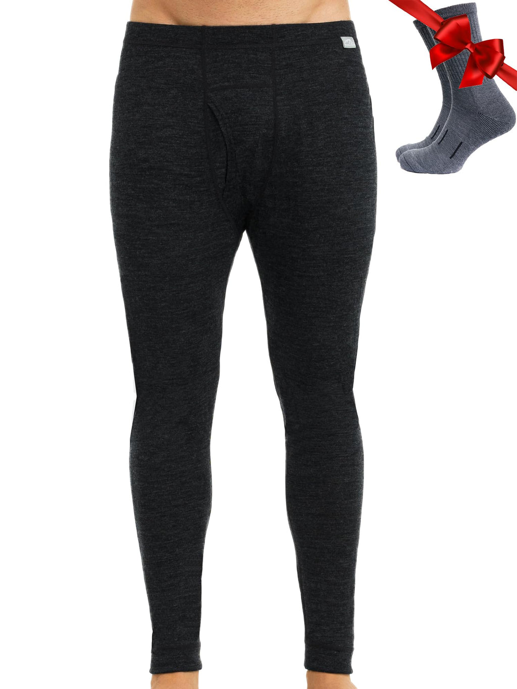 100% Merino Wool Base Layer Mens Pants - Thermal Underwear Long Johns