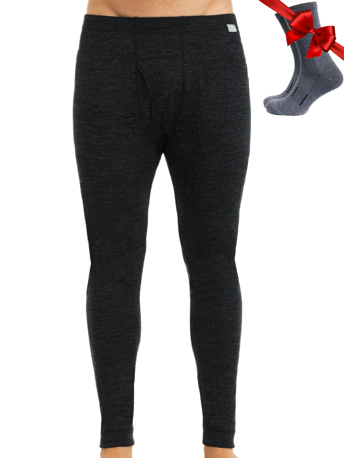100% Merino Wool Base Layer Mens Pants - Thermal Underwear Long Johns