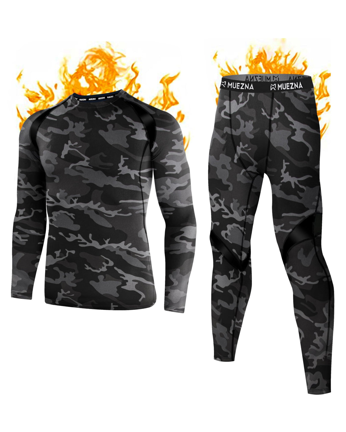 Muezna Men's Thermal Top and Bottom Set Underwear Long Johns Base Layer