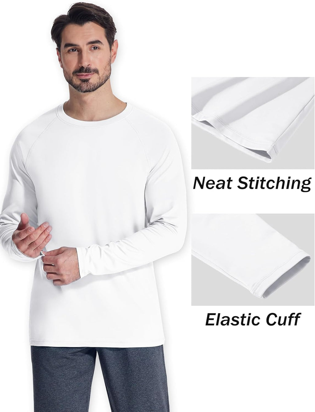 MAGCOMSEN Men's Thermal Shirt Fleece Lined Long Sleeve Athletic Base Layer Workout Top
