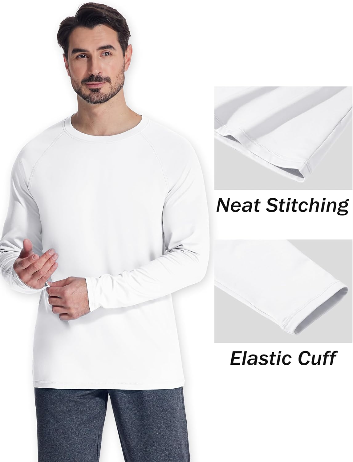 MAGCOMSEN Men's Thermal Shirt Fleece Lined Long Sleeve Athletic Base Layer Workout Top