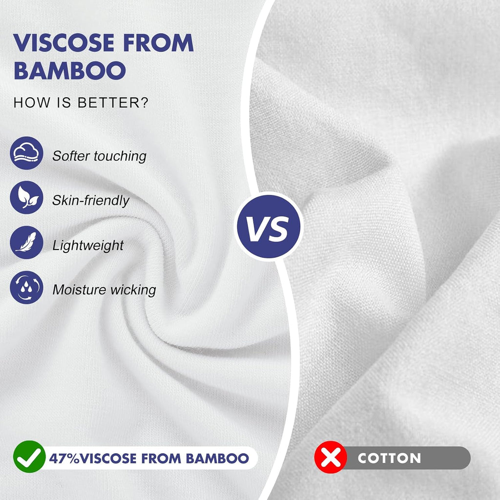 BAMBOO COOL Mens Undershirts Pack, Soft T Shirts for Men, Moisture Wicking