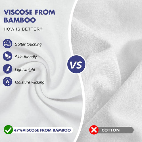 BAMBOO COOL Mens Undershirts Pack, Soft T Shirts for Men, Moisture Wicking