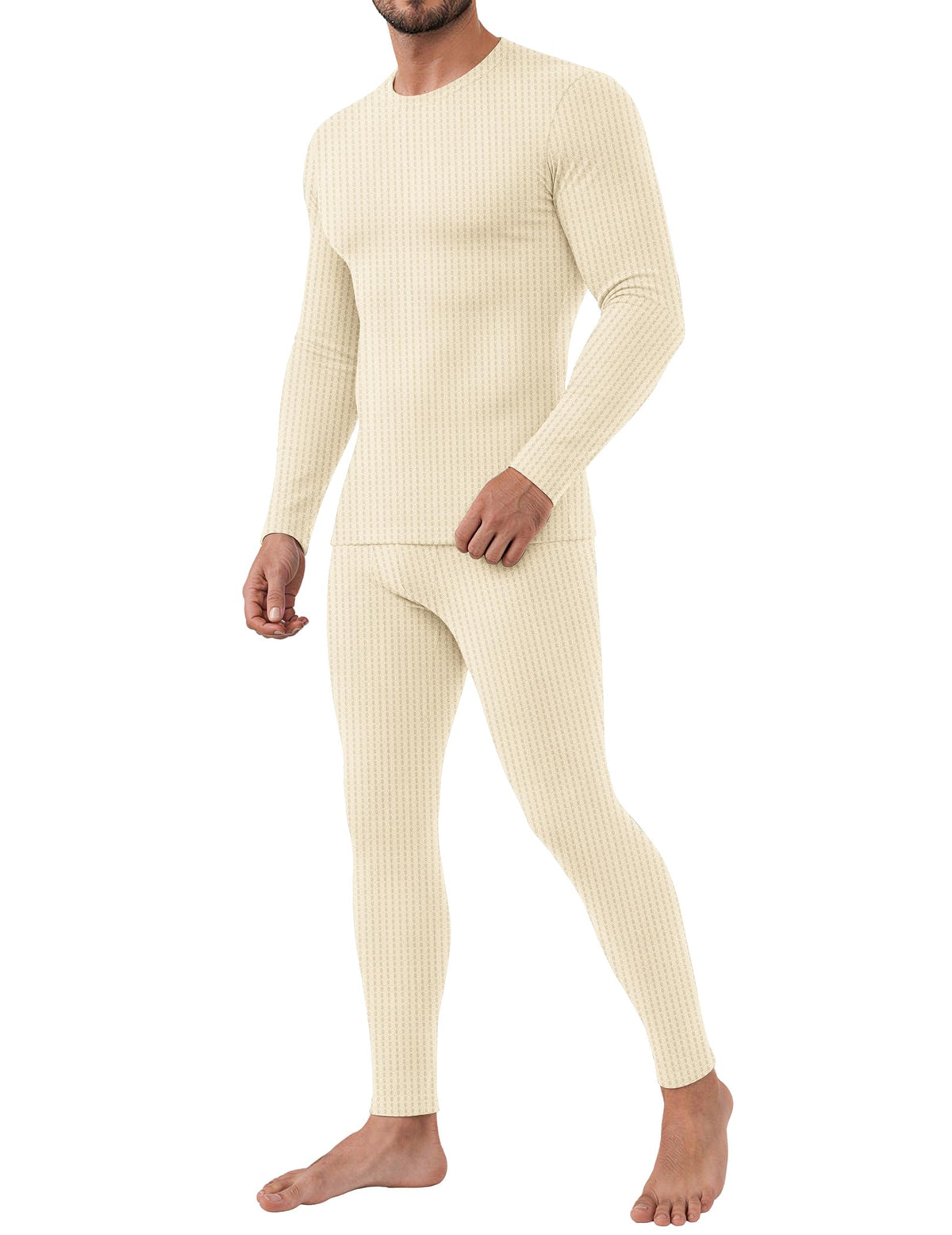 Ekouaer Waffle Long Johns for Men Thermal Underwear Top and Bottom Set