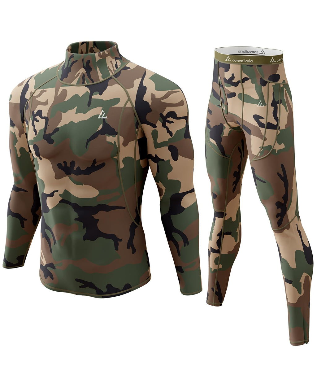 Mens Thermal Underwear Long Johns Set Cold Weather Hunting Base Layer