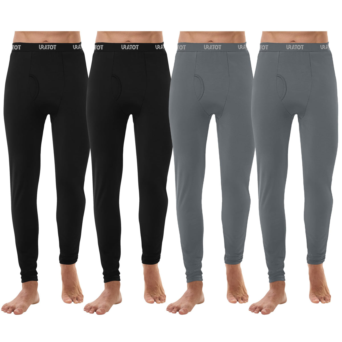 URATOT Men's Thermal Underwear Bottom Fleece Long Johns for Men Soft Warm Base Layer Thermal Pants for Cold Weather