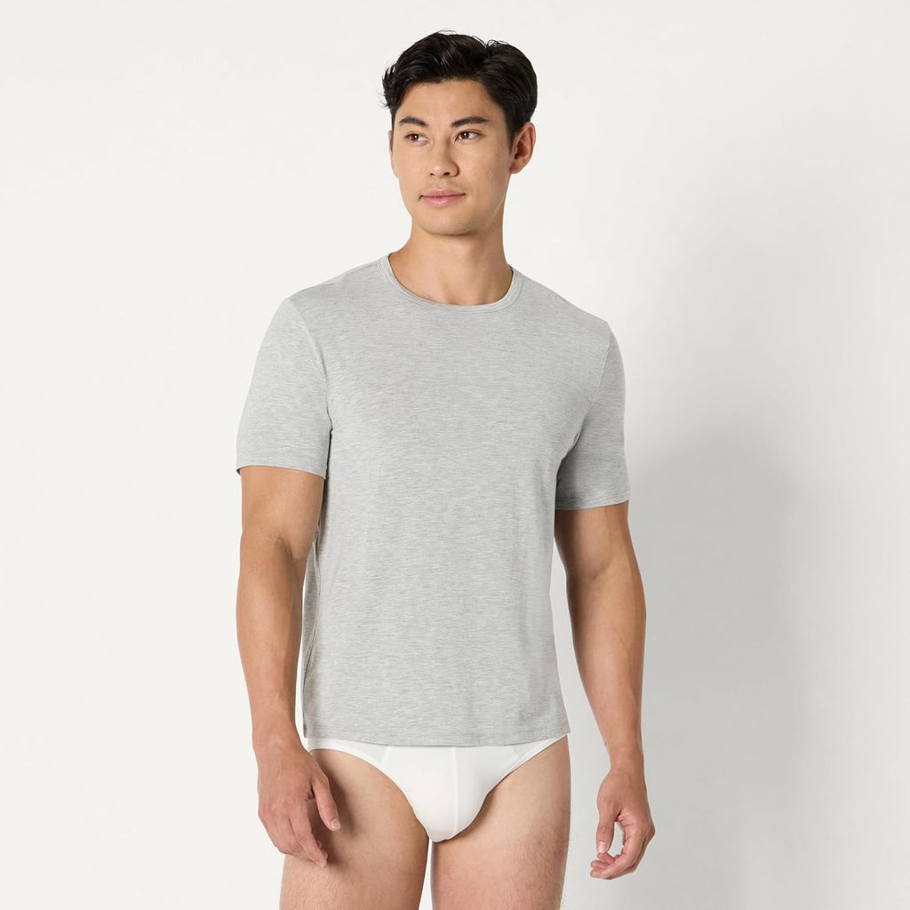 Amazon Essentials Men's Super Soft Lightweight Modal Short-Sleeve Undershirt, Pack of 2