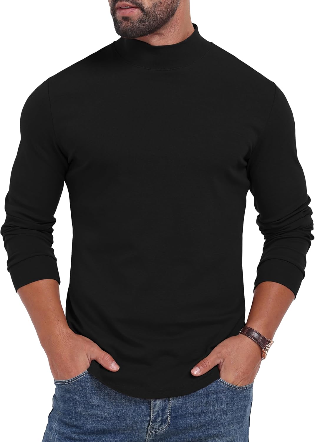 Sailwind Mens Mock Turtleneck Shirt Cotton Thermal Undershirt Pullover
