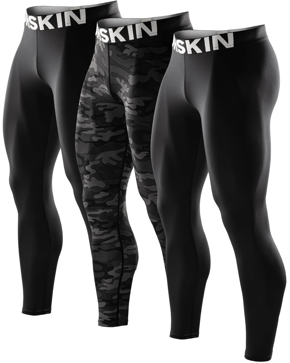 DRSKIN Men’s Compression Pants (5/4/3 Pack) Quick Dry Tights Leggings Sports Baselayer Running Gym Workout