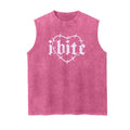Men's "I Bite" Graphic Tank Top - 100% Cotton Vintage Washed Distressed Sleeveless Goth Streetwear, Soft Breathable Loose Fit Sarcastic Apparel, Casual Retro Alt Clothes Menswear, Tank Tops