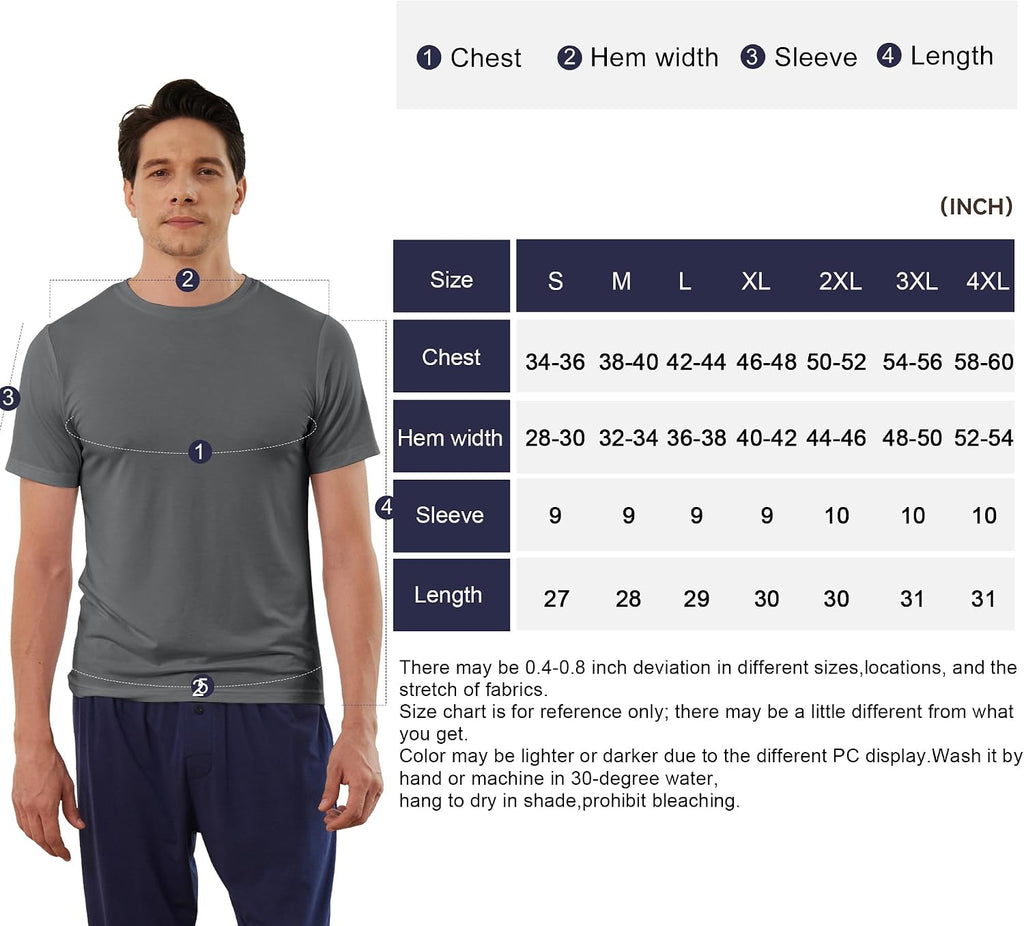 BAMBOO COOL Men's Undershirts Moisture Wicking Crewneck T Shirts 6 Pack