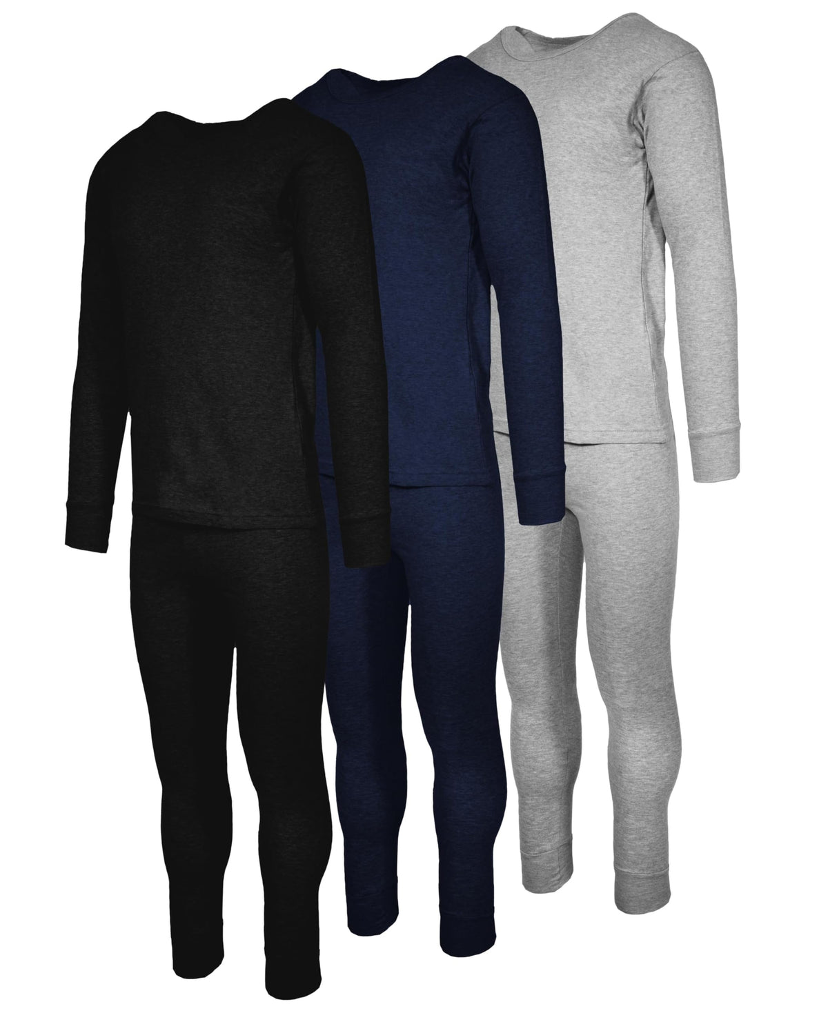 Andrew Scott Mens 2 Piece & 6 Piece Base Layer Long Sleeve + Long Pant Thermal Underwear Set (1 & 3 Pack Mix Match Options)