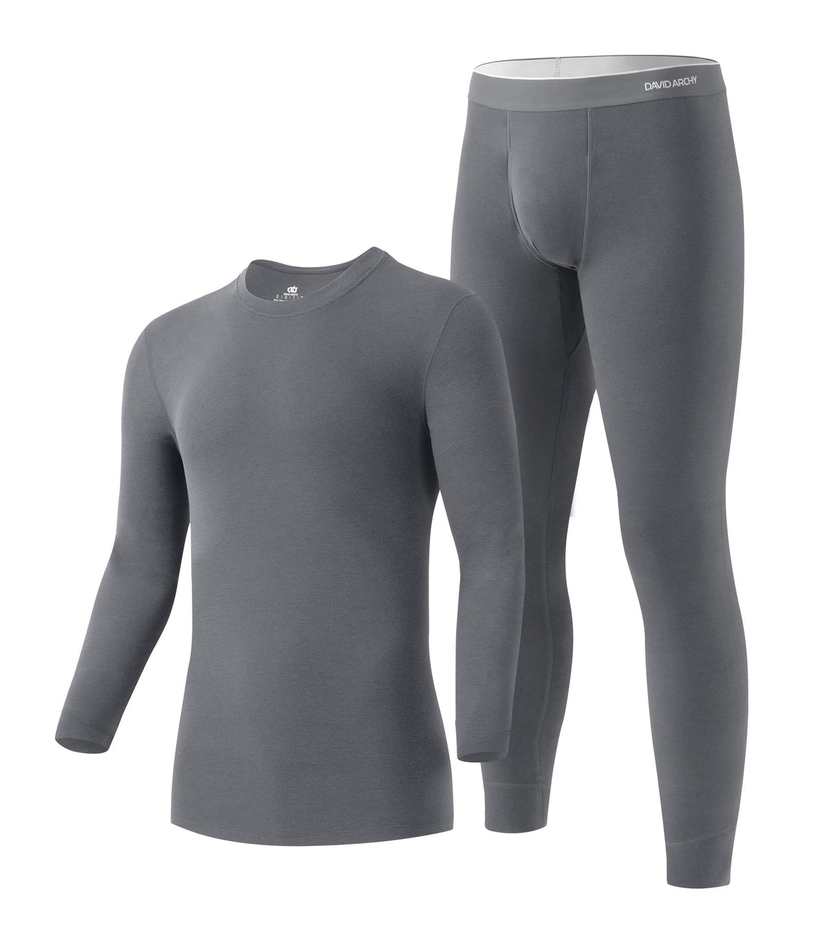 DAVID ARCHY Men's Heavyweight Thermal Underwear Set, Double-Brushed Base Layer for Cold Weather (20–45°F)