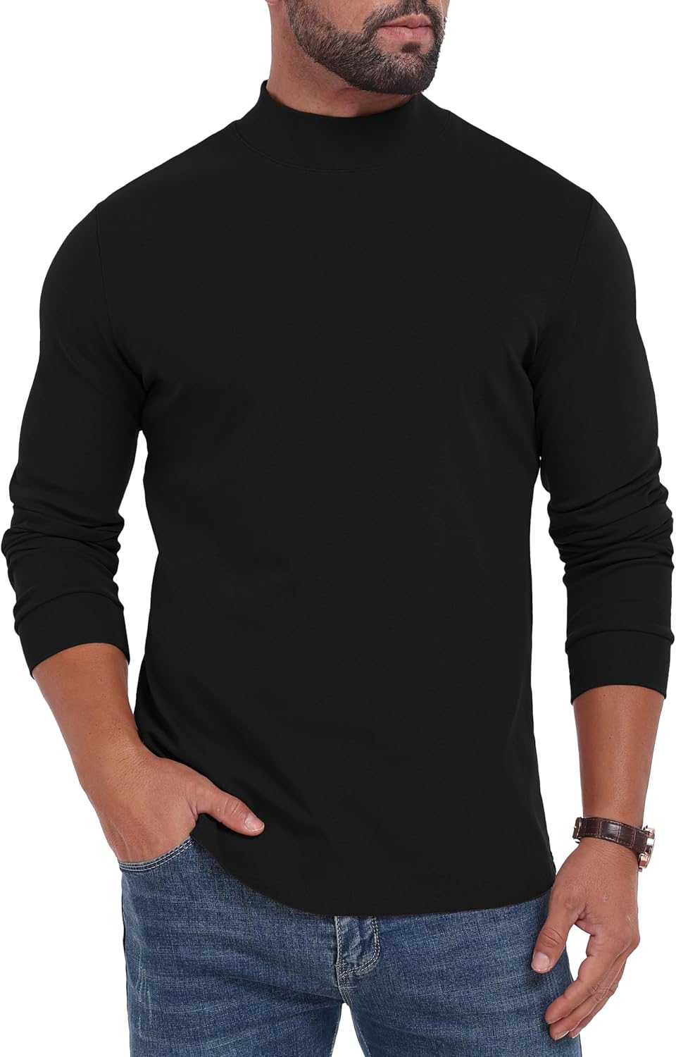 Sailwind Mens Mock Turtleneck Shirt Cotton Thermal Undershirt Pullover