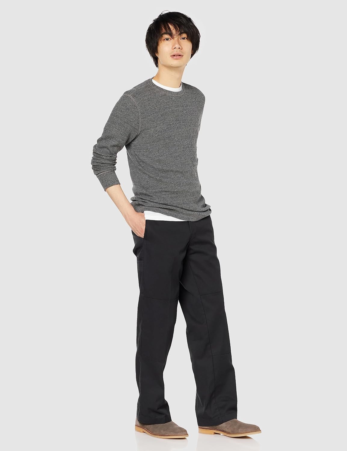 Amazon Essentials Men's Long Sleeve Slim-Fit Waffle Thermal Shirt with Ribbed Trim