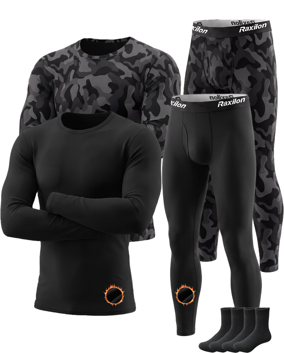 Thermal Underwear for Mens Long Johns Set Winter Cold Weather Base Layer