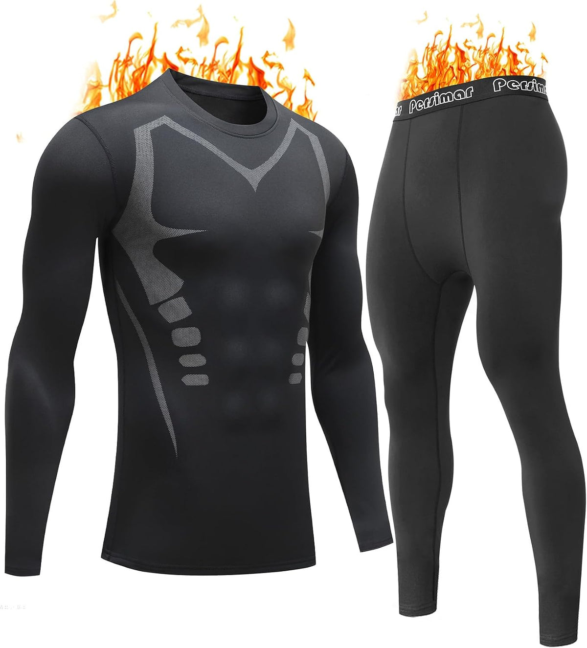 Thermal Underwear for Men Long Johns Set Fleece Lined Base Layer Winter