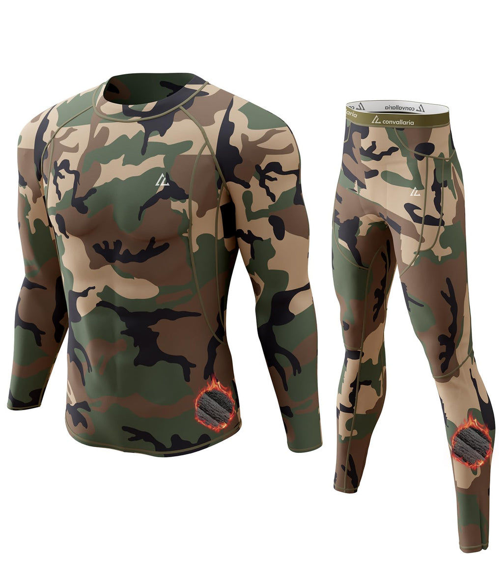 Mens Thermal Underwear Long Johns Set Cold Weather Hunting Base Layer