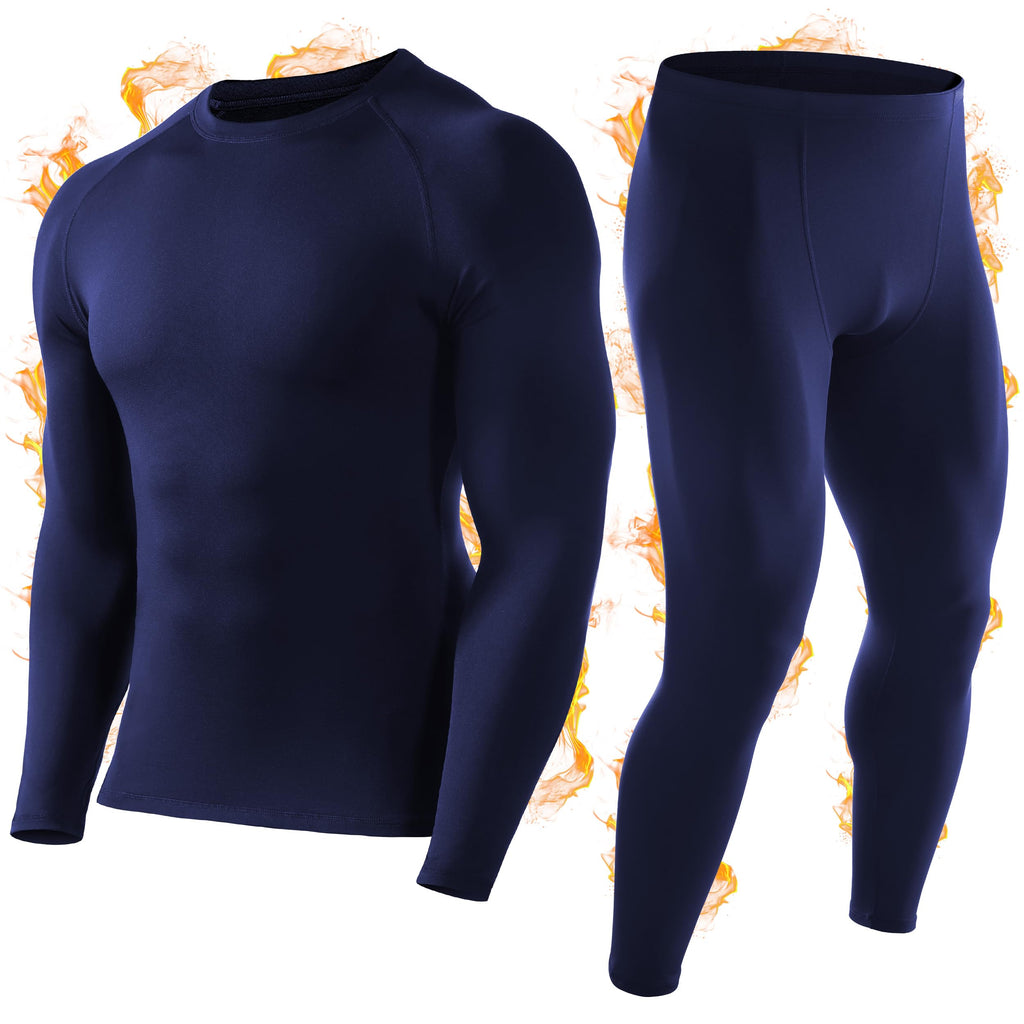Roadbox Thermal Underwear for Men, Fleece Lined Long Johns Base Layer Set
