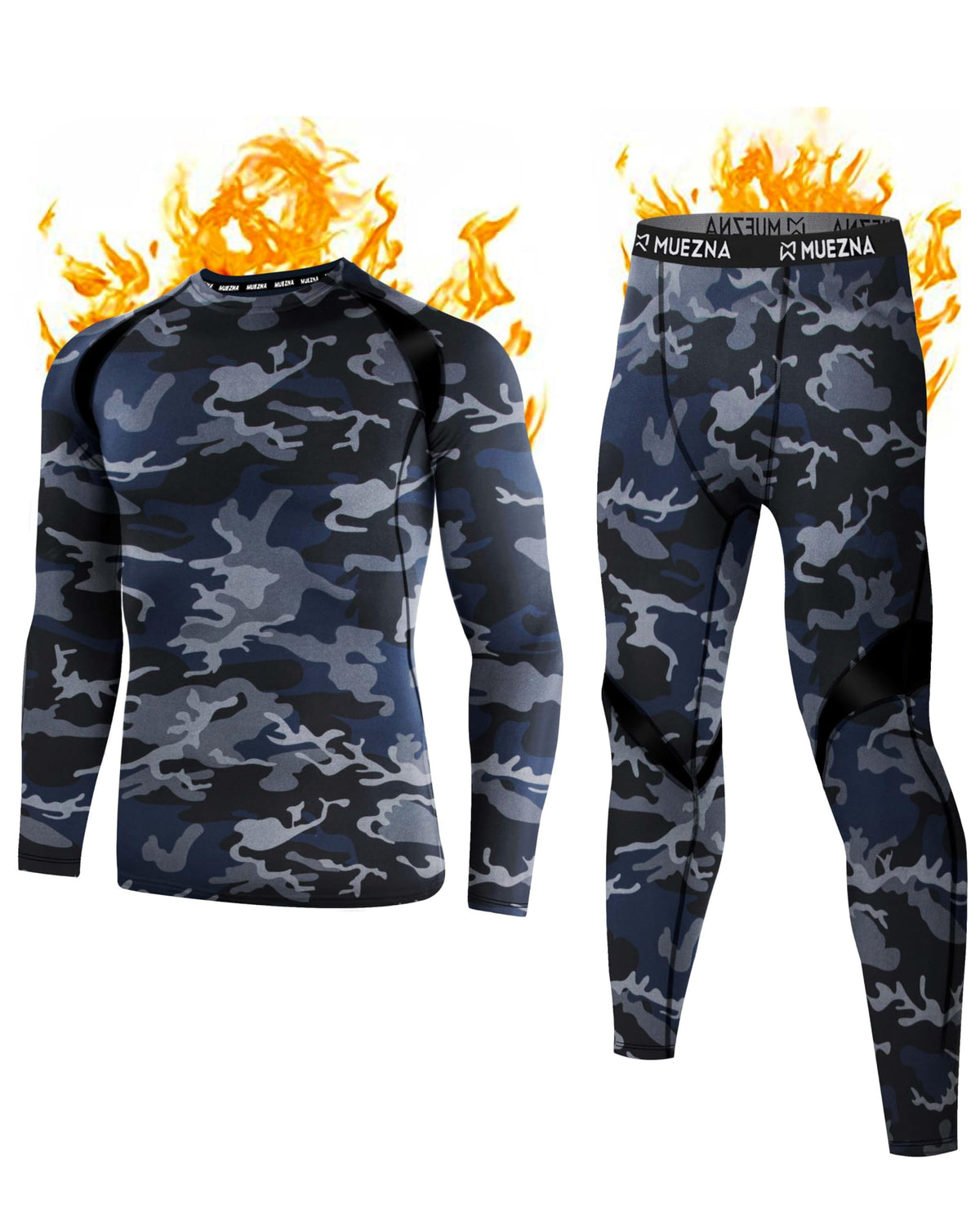 Muezna Men's Thermal Top and Bottom Set Underwear Long Johns Base Layer
