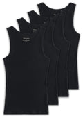 Comfneat Men's 4-Pack Big & Tall Ribbed Tank Tops 100% Cotton Undershirts