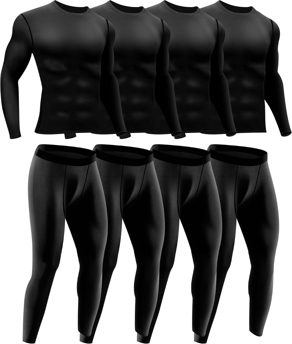 Hicarer 4/6 Set Mens Thermal Underwear Winter Base Layer