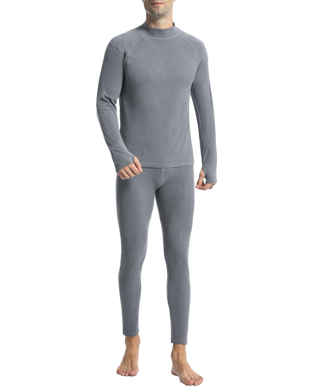 Runhit Mens Thermal Underwear Set：Fleece Lined Long Johns for Men Thermal Shirts and Pants Base Layer Cold Weather Thermals