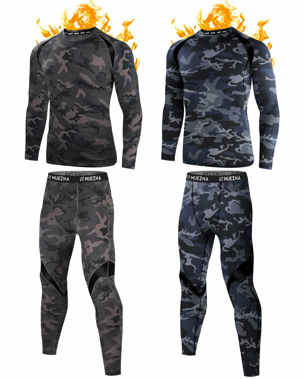 Muezna Men's Thermal Top and Bottom Set Underwear Long Johns Base Layer