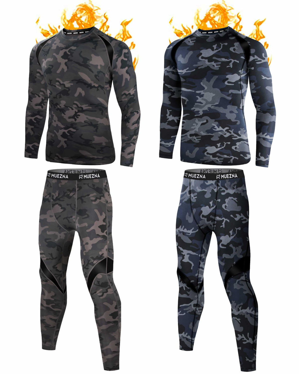 Muezna Men's Thermal Top and Bottom Set Underwear Long Johns Base Layer