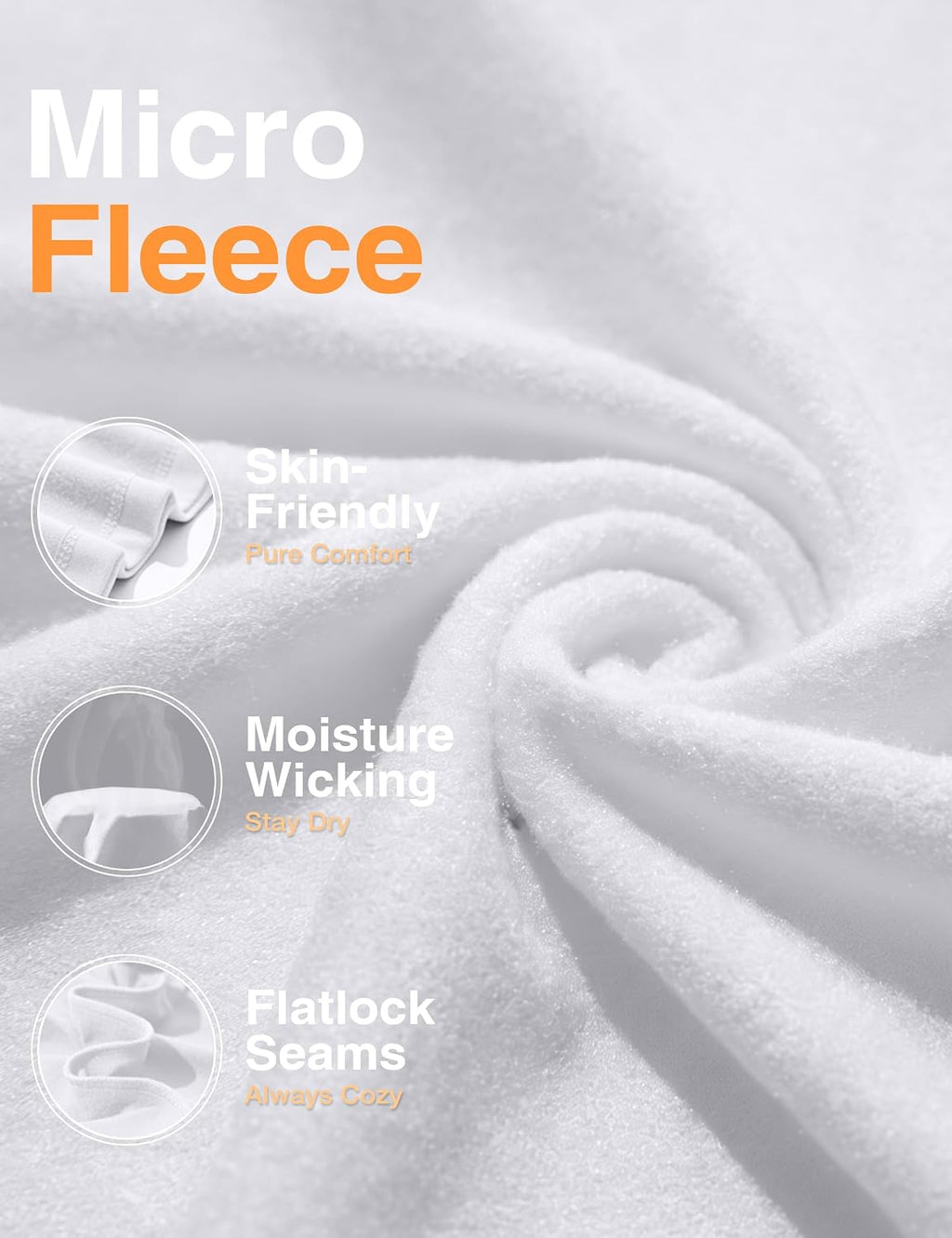 ZUTY 4 or 3 Pack Thermal Underwear for Men Long Sleeve Thermal Shirts Fleece Lined Soft Warm Base Layer Tops