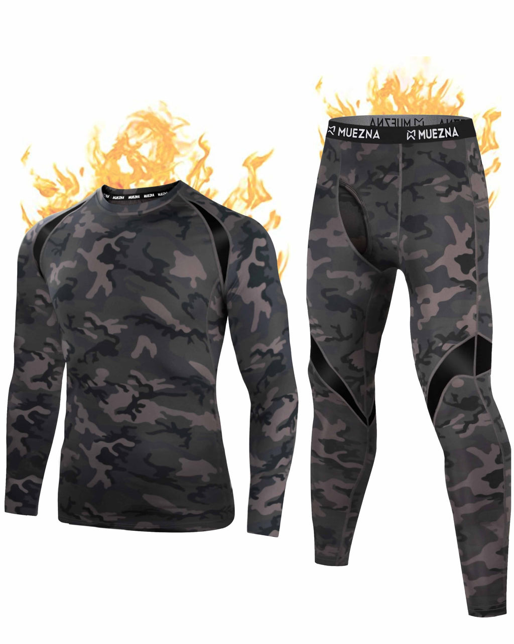 Muezna Men's Thermal Top and Bottom Set Underwear Long Johns Base Layer